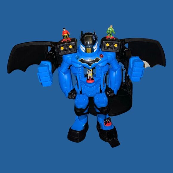 Fisher-Price Imaginext DC Super Friends Batbot Xtreme & 4 Figures 4 Missiles - Picture 3 of 5